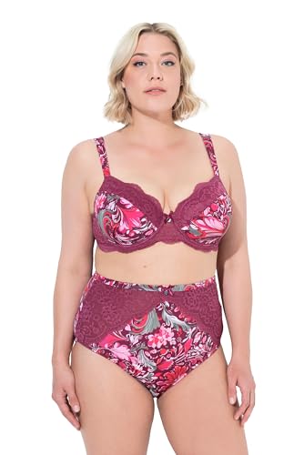 Ulla Popken Damen große Größen Übergrößen Plus Size Bügel-BH, Softcups, Blütenspitze, Cup B - E aubergine 115C 833440541-115C von Ulla Popken