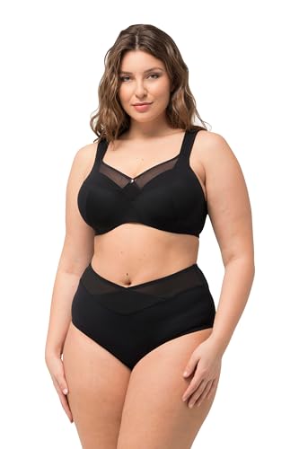 Ulla Popken Damen große Größen Übergrößen Plus Size Bügel-BH, Softschale, Mesh-Einsatz, Cup C - E schwarz 100B 728703100-100B von Ulla Popken