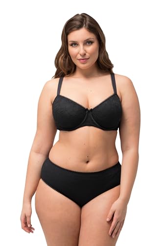 Ulla Popken Damen große Größen Übergrößen Plus Size Bügel-BH, Spacer-Cups, Jaccquardmuster, Cup B - E schwarz 90C 825789100-90C von Ulla Popken