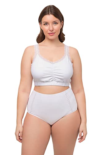 Ulla Popken Damen große Größen Übergrößen Plus Size Bustier, Raffung, Spitzenband schneeweiß 42+ 813654200-42+ von Ulla Popken