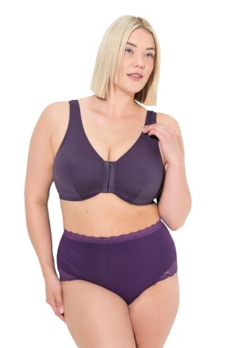 Ulla Popken Damen Bustier, Vorderverschluss, C/D Cup, E/F Cup BH, Aubergine, 95D EU von Ulla Popken