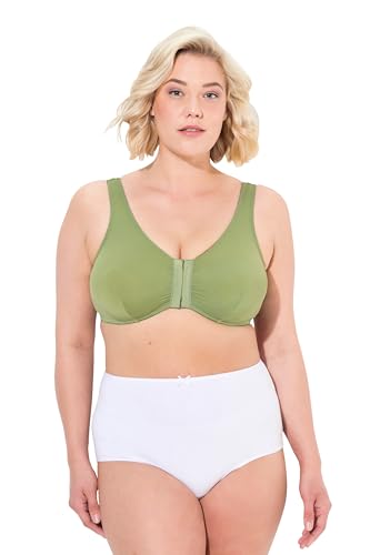 Ulla Popken Damen große Größen Übergrößen Plus Size Bustier, Still-BH, Vorderverschluss, Cup C/D - E/F moosgrün 110D 689668427-110D von Ulla Popken