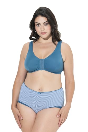 Ulla Popken Damen Bustier, Vorderverschluss, C/D Cup, E/F Cup BH, Saphir, 125D EU von Ulla Popken