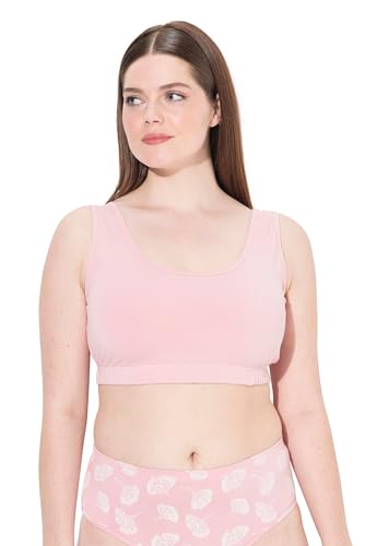 Ulla Popken Damen Bustier, Breite Träger, Biobaumwolle, Zartrosa, 42-44 EU von Ulla Popken