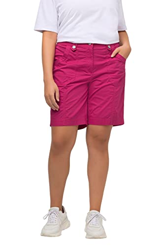 Ulla Popken Damen große Größen Übergrößen Plus Size Cargo-Bermuda, Komfortbund, 4-Pocket-Schnitt Fuchsia pink 44 818455810-44 von Ulla Popken