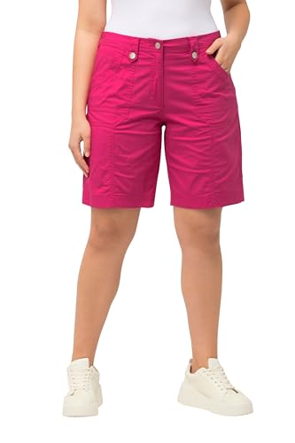 Ulla Popken Damen große Größen Übergrößen Plus Size Cargo-Bermuda, Komfortbund, 4-Pocket-Schnitt Fuchsia pink 62 818455810-62 von Ulla Popken