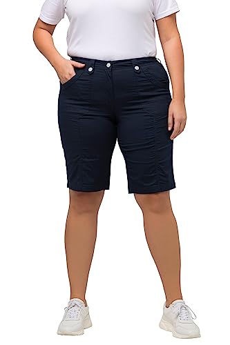 Ulla Popken Damen große Größen Übergrößen Plus Size Cargo-Bermuda, Komfortbund, 4-Pocket-Schnitt Marine 46 818455130-46 von Ulla Popken