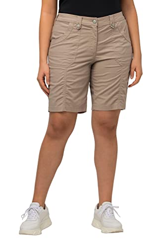 Ulla Popken Damen große Größen Übergrößen Plus Size Cargo-Bermuda, Komfortbund, 4-Pocket-Schnitt kitt 50 818455679-50 von Ulla Popken