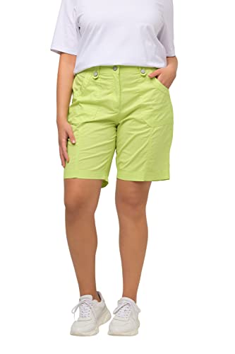 Ulla Popken Damen große Größen Übergrößen Plus Size Cargo-Bermuda, Komfortbund, 4-Pocket-Schnitt limettengrün 48 818455403-48 von Ulla Popken