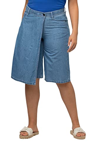 Ulla Popken Damen große Größen Übergrößen Plus Size Denim-Skort Mary, 5-Pocket-Style, Elastikbund Blue Denim 48 816857902-48 von Ulla Popken