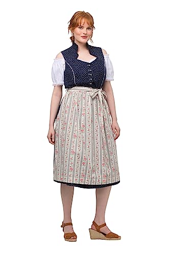 Ulla Popken Damen große Größen Übergrößen Plus Size Dirndl, Herzausschnitt, Schmuckknöpfe, ärmellos Marine 44 819263130-44 von Ulla Popken