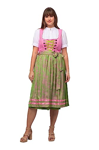 Ulla Popken Damen große Größen Übergrößen Plus Size Dirndl, Schnürung, Carree-Ausschnitt, ärmellos helles pink 54 821103805-54 von Ulla Popken