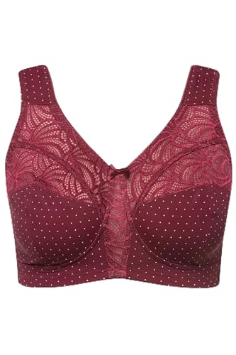 Ulla Popken Damen große Größen Übergrößen Plus Size Entlastungs-BH, Spitze, ohne Bügel, Cup C - F weinrot 110C 830454344-110C Ulla Popken Damen große Größen Übergrößen Plus Size Entlastungs-BH, Spitze, ohne Bügel, Cup C - F weinrot 110C 830454344-110C von Ulla Popken
