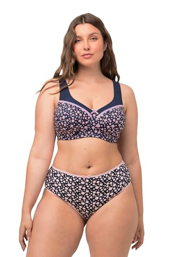 Ulla Popken Damen große Größen Übergrößen Plus Size Entlastungs-BH, Punkte, ohne Bügel, Cup C - H Nachtblau 115D 821457139-115D von Ulla Popken