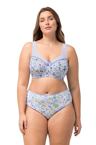 Ulla Popken Damen große Größen Übergrößen Plus Size Entlastungs-BH, Schmetterlinge, ohne Bügel, Cup C-F schneeweiß 105D 824202200-105D von Ulla Popken