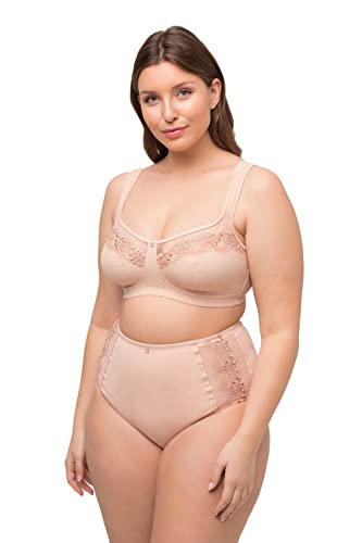 Ulla Popken Damen große Größen Übergrößen Plus Size Entlastungs-BH, Stickerei, ohne Bügel, Cup C - D Champagner 115C 816424660-115C von Ulla Popken