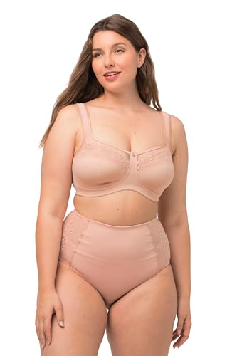 Ulla Popken Damen große Größen Übergrößen Plus Size Entlastungs-BH, Stickerei, ohne Bügel, Cup C - D Champagner 115D 816424660-115D von Ulla Popken