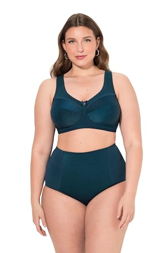 Ulla Popken Damen große Größen Übergrößen Plus Size Entlastungs-BH, Struktur, ohne Bügel, Cup C - H Dunkles Petrol 120D 801187755-120D von Ulla Popken