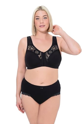 Ulla Popken Damen große Größen Übergrößen Plus Size Entlastungs-BH, ohne Bügel, Baumwolle, Cup C - F schwarz 95D 838570100-95D von Ulla Popken