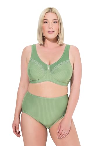 Ulla Popken Damen große Größen Übergrößen Plus Size Entlastungs-BH, ohne Bügel, Strassanhänger, Cup B - G moosgrün 95F 658495427-95F von Ulla Popken