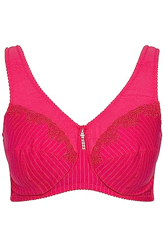 Ulla Popken Damen große Größen Übergrößen Plus Size Entlastungs-BH, ohne Bügel, Strassanhänger, Cup C - G Sorbet pink 100E, 658495 von Ulla Popken