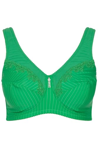 Ulla Popken Damen große Größen Übergrößen Plus Size Entlastungs-BH, ohne Bügel, Strassanhänger, Cup C - G grasgrün 110C 658495447-110C von Ulla Popken