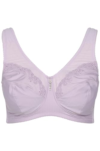 Ulla Popken Damen große Größen Übergrößen Plus Size Entlastungs-BH, ohne Bügel, Strassanhänger, Cup C - G malvenrosa 100C 658495800-100C von Ulla Popken