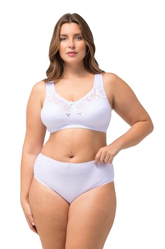 Ulla Popken Damen große Größen Übergrößen Plus Size Entlastungs-BH Kelly, Spitze, ohne Bügel, Cup C-E schneeweiß 105D 800619200-105D von Ulla Popken