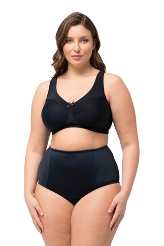 Ulla Popken Damen große Größen Übergrößen Plus Size Entlastungs-BH Kelly, Struktur, ohne Bügel, Cup C - H Nachtblau 105D 801187139-105D von Ulla Popken