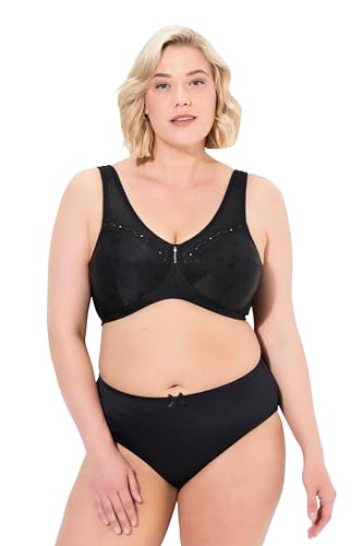 Ulla Popken Damen Entlastungs-BH Kelly, Ohne Bügel, Spitze, Schwarz, 100C EU von Ulla Popken