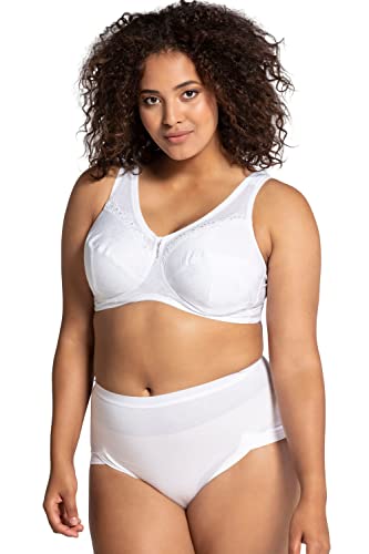 Ulla Popken Damen große Größen Übergrößen Plus Size Entlastungs-BH Kelly, ohne Bügel, Spitze weiß 100G 659343209-100G von Ulla Popken