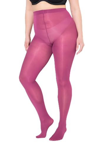 Ulla Popken Damen Essential Mikrofaser, 60 den Strumpfhose, dunkel Flieder, 62-64 von Ulla Popken
