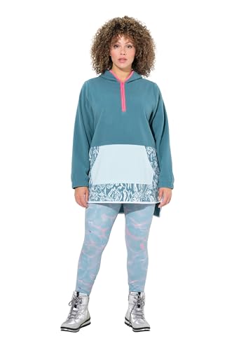 Ulla Popken Damen große Größen Übergrößen Plus Size Fleece-Hoodie, Kängurutasche, Kapuze, Langarm eisgrün 54+ 833517720-54+ von Ulla Popken