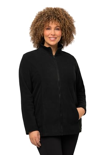 Ulla Popken Damen Fleecejacke, Baukastensystem, Innenjacke, Stehkragen Sweatjacken, Schwarz, 42-44 EU von Ulla Popken