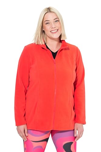 Ulla Popken Damen Fleecejacke, Baukastensystem, Innenjacke, Stehkragen Strickjacke, Coral, 46-48 EU von Ulla Popken