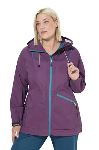 Ulla Popken Damen große Größen Übergrößen Plus Size Funktionsjacke, wasserdicht, 2-Wege-Zipper, Reflektor aubergine 50+ 821741838-50+ von Ulla Popken
