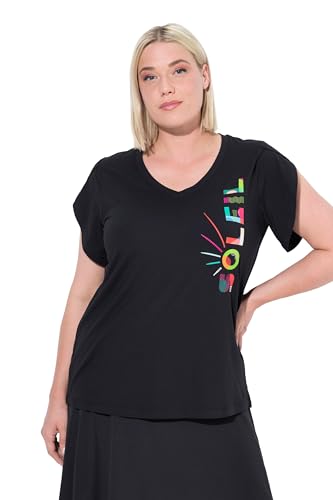 Ulla Popken Damen große Größen Übergrößen Plus Size Funktionsshirt, Soleil, Classic, V-Ausschnitt, Halbarm schwarz 62+ 829949100-62+ von Ulla Popken