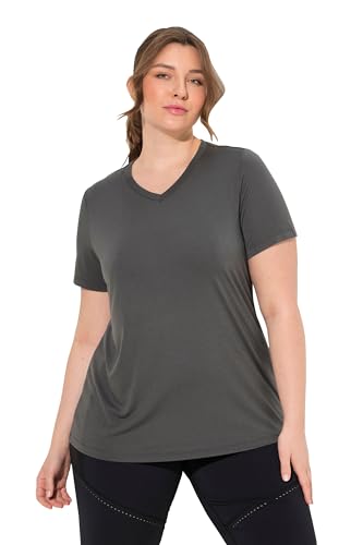 Ulla Popken Damen große Größen Übergrößen Plus Size Funktionsshirt, antibakteriell, V-Ausschnitt, Halbarm vulkangrau 46+ 810781107-46+ Ulla Popken Damen große Größen Übergrößen Plus Size Funktionsshirt, antibakteriell, V-Ausschnitt, Halbarm vulkangrau 46+ 810781107-46+ von Ulla Popken
