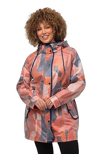 Ulla Popken Damen große Größen Übergrößen Plus Size HYPRAR Funktions-Friesenjacke, wasserdicht, 2-Wege-Zipper mango 54+ 819277645-54+ von Ulla Popken