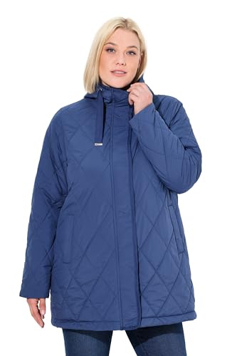 Ulla Popken Damen große Größen Übergrößen Plus Size HYPRAR Funktions-Steppjacke, wasserabweisend, Kapuze Mittelblau 50+ 837450730-50+ von Ulla Popken