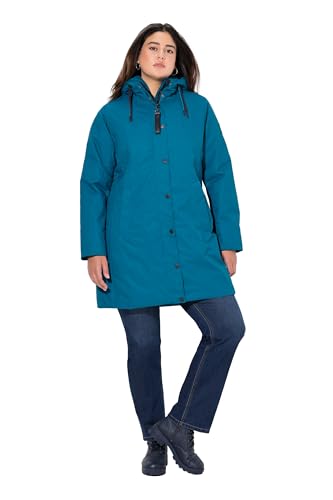 Ulla Popken Damen große Größen Übergrößen Plus Size HYPRAR Funktionsjacke, wasserdicht, 2-Wege-Zipper tealblau 58+ 835686763-58+ von Ulla Popken