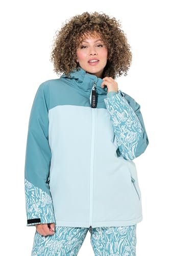 Ulla Popken Damen große Größen Übergrößen Plus Size HYPRAR Funktionsjacke, wasserdicht, Schneefang, Kapuze gletschergrün 58+ 831910705-58+ von Ulla Popken