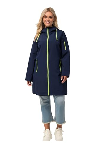 Ulla Popken Damen große Größen Übergrößen Plus Size HYPRAR Funktionsjacke, wasserdicht, Stehkragen, Kapuze Marine 46+ 824323130-46+ von Ulla Popken
