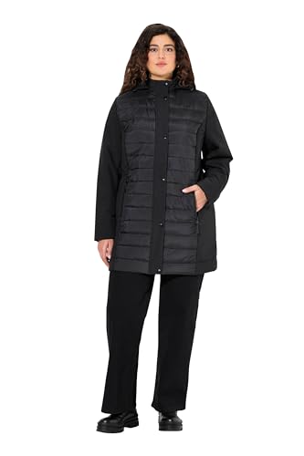 Ulla Popken Damen große Größen Übergrößen Plus Size HYPRAR Hybridjacke, Stepp/Softshell, Stehkragen, Kapuze schwarz 50+ 833334100-50+ von Ulla Popken
