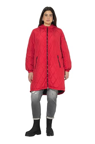 Ulla Popken Damen große Größen Übergrößen Plus Size HYPRAR Leichtstepp-Mantel, wasserabweisend, 2-Wege-Zipper Salsa 42+ 821183530-42+ von Ulla Popken