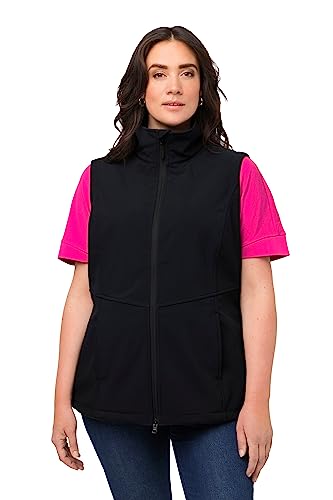 Ulla Popken Damen große Größen Übergrößen Plus Size HYPRAR Light-Softshellweste, Stehkragen, Saumtunnel schwarz 46+ 821051100-46+ von Ulla Popken