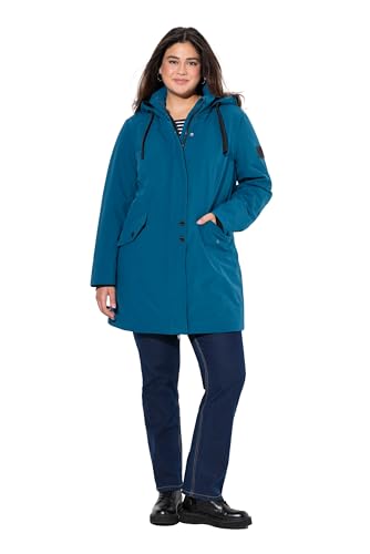 Ulla Popken Damen große Größen Übergrößen Plus Size HYPRAR Long-Softshelljacke, wasserabweisend+wattiert, Kapuze von Ulla Popken