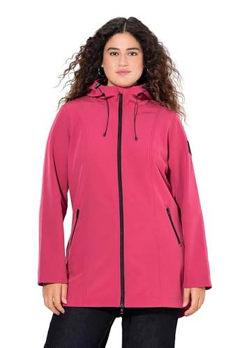 Ulla Popken Damen große Größen Übergrößen Plus Size HYPRAR Softshelljacke, wasserabweisend, farbiges Fleecefutter granatpink 46+ 836064530-46+ von Ulla Popken