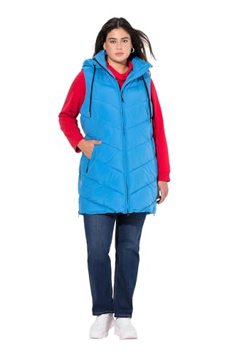 Ulla Popken Damen große Größen Übergrößen Plus Size HYPRAR Long-Steppweste, wasserabweisend, 2-Wege-Zipper von Ulla Popken