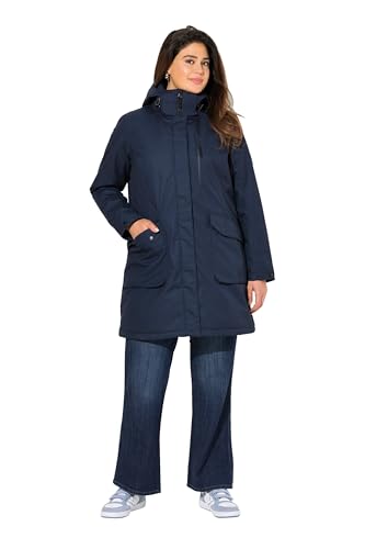 Ulla Popken Damen große Größen Übergrößen Plus Size HYPRAR Outdoor-Parka, Kapuze, A-Linie, wattiert Marine 54+ 821737130-54+ von Ulla Popken